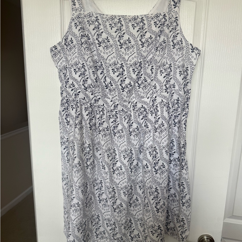 Navy and White Patterned Dress